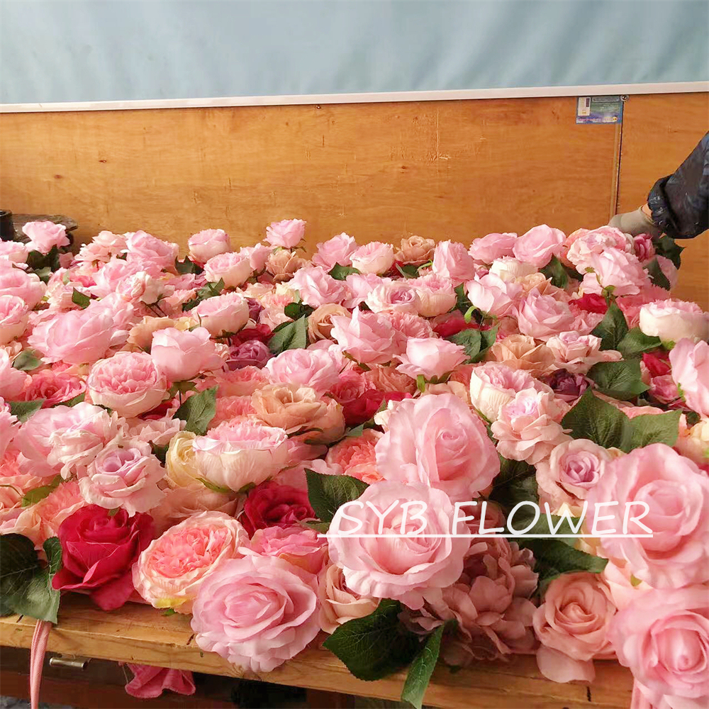 #041 Customized 3D/5D Cloth Back Roll up Articifial Flower Wall Backdrop For Wedding Event Party Decoration