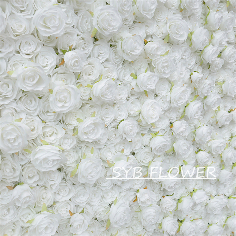 #BD053 Customized 3D/5D Cloth Back Roll up Articifial Flower Wall Backdrop For Wedding Event Party Decoration