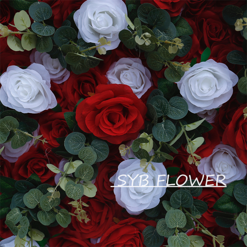 #BD055 Customized 3D/5D Cloth Back Roll up Articifial Flower Wall Backdrop For Wedding Event Party Decoration