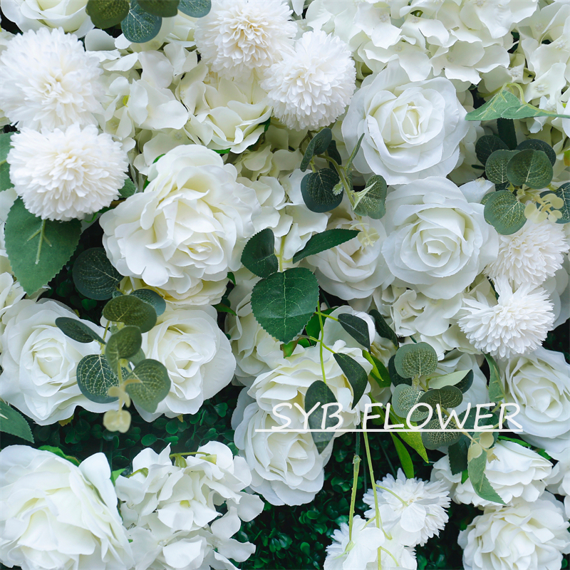 #BD051 Customized 3D/5D Cloth Back Roll up Articifial Flower Wall Backdrop For Wedding Event Party Decoration