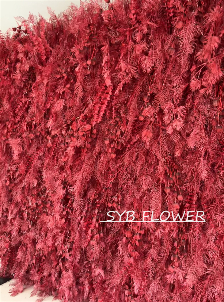 #HE-BD093 Customized 3D/5D Cloth Back Roll up Articifial Flower Wall Backdrop For Wedding Event Party Decoration