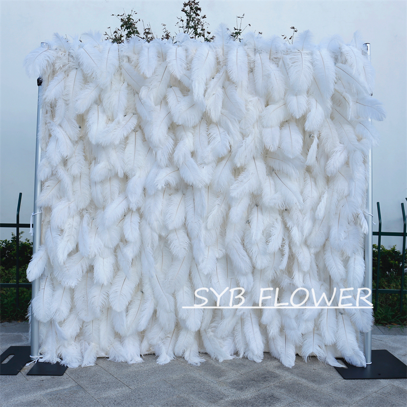 #HE-BD056 Customized 3D/5D Cloth Back Roll up Articifial Flower Wall Backdrop For Wedding Event Party Decoration