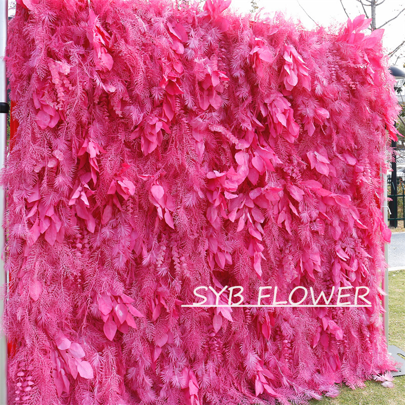 #HE-BD063 Customized 3D/5D Cloth Back Roll up Articifial Flower Wall Backdrop For Wedding Event Party Decoration