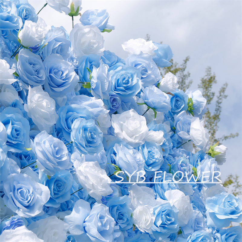 #BD123 Customized 3D/5D Cloth Back Roll up Articifial Flower Wall Backdrop For Wedding Event Party Decoration