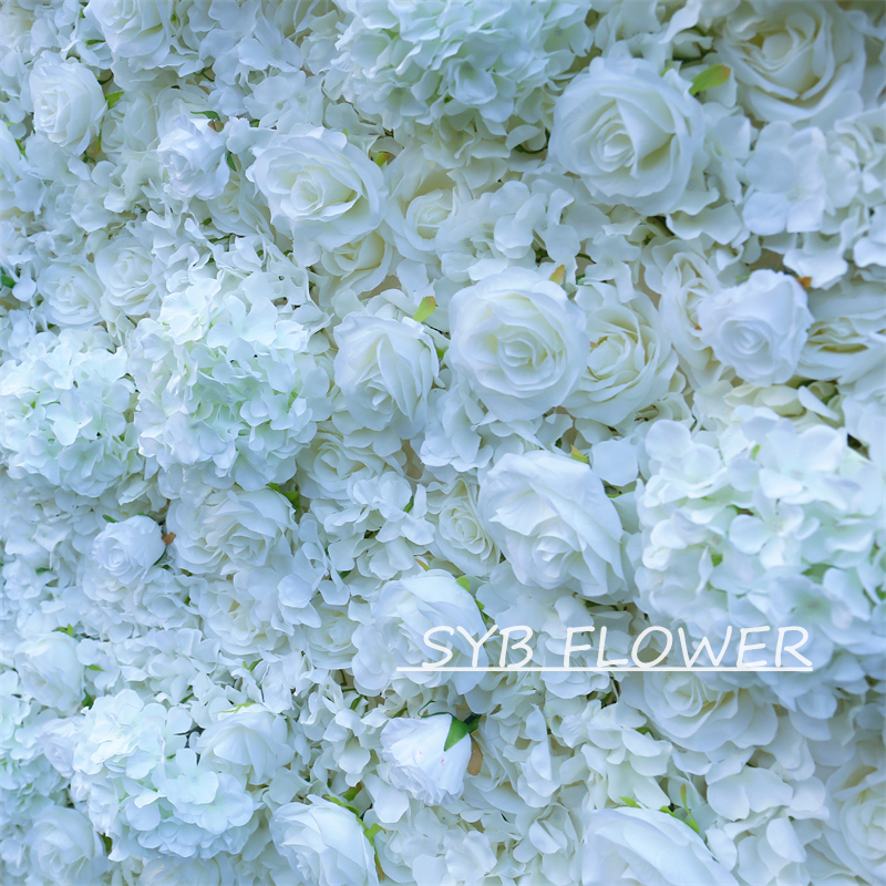 #BD061 Customized 3D/5D Cloth Back Roll up Articifial Flower Wall Backdrop For Wedding Event Party Decoration