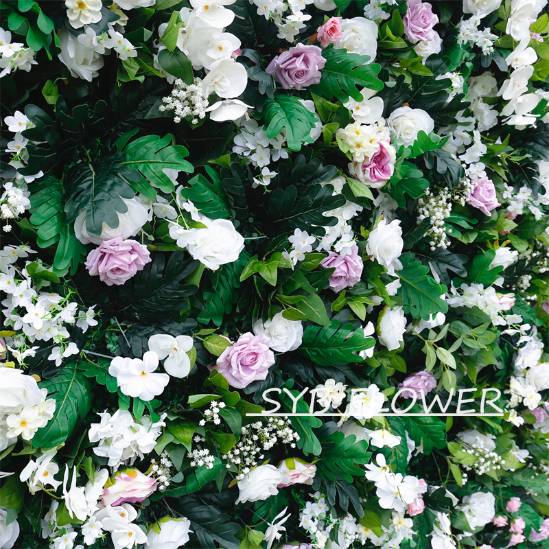 #BD076 Customized 3D/5D Cloth Back Roll up Articifial Flower Wall Backdrop For Wedding Event Party Decoration