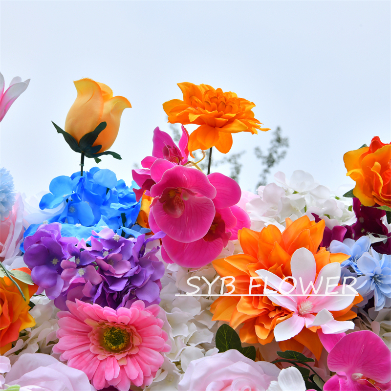 #BD120 Customized 3D/5D Cloth Back Roll up Articifial Flower Wall Backdrop For Wedding Event Party Decoration