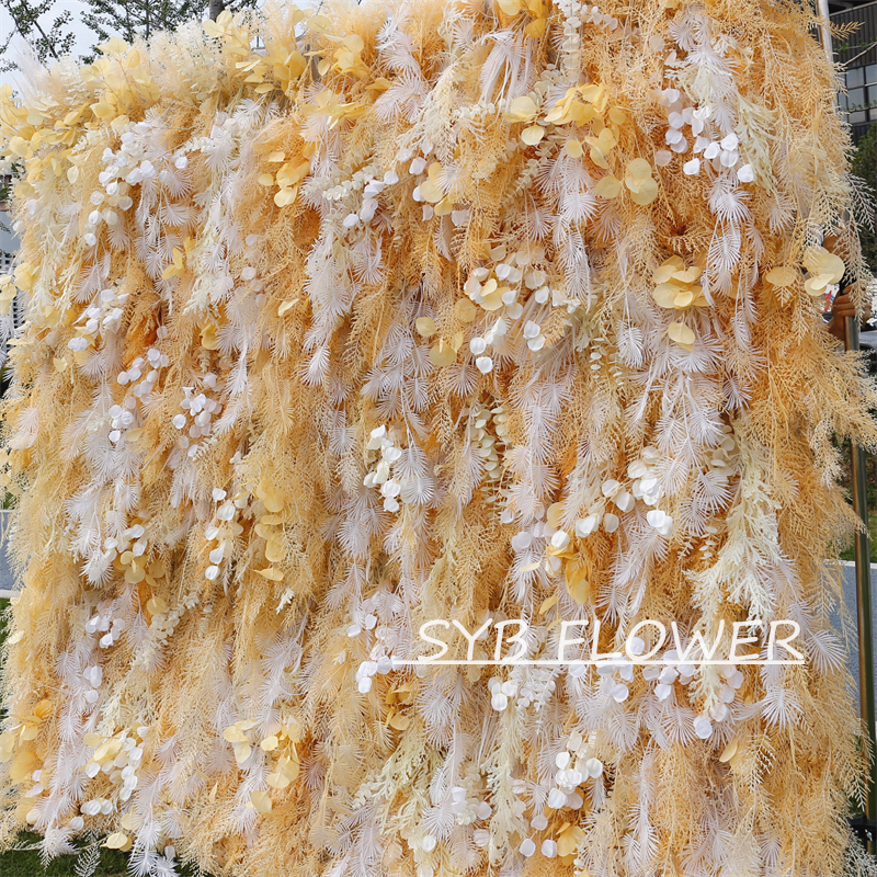 #HE-BD028 Customized 3D/5D Cloth Back Roll up Articifial Flower Wall Backdrop For Wedding Event Party Decoration