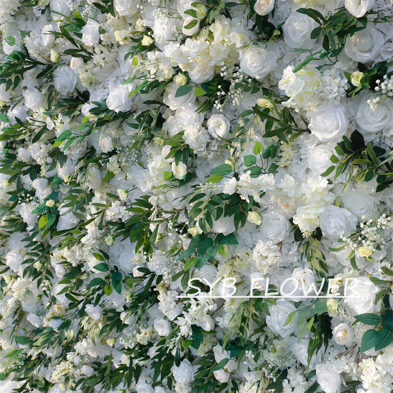 #BD126 Customized 3D/5D Cloth Back Roll up Articifial Flower Wall Backdrop For Wedding Event Party Decoration