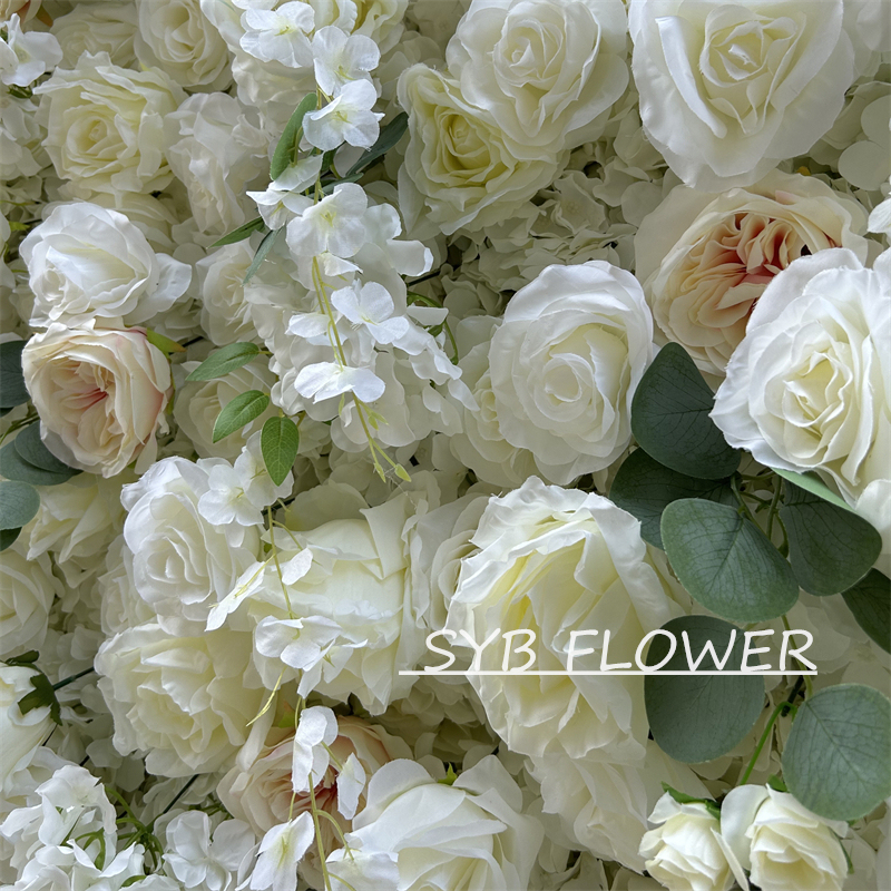 #BD119 Customized 3D/5D Cloth Back Roll up Articifial Flower Wall Backdrop For Wedding Event Party Decoration