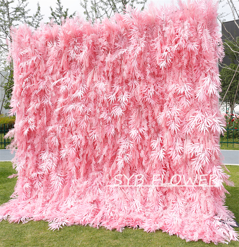 #HE-BD111 Customized 3D/5D Cloth Back Roll up Articifial Flower Wall Backdrop For Wedding Event Party Decoration
