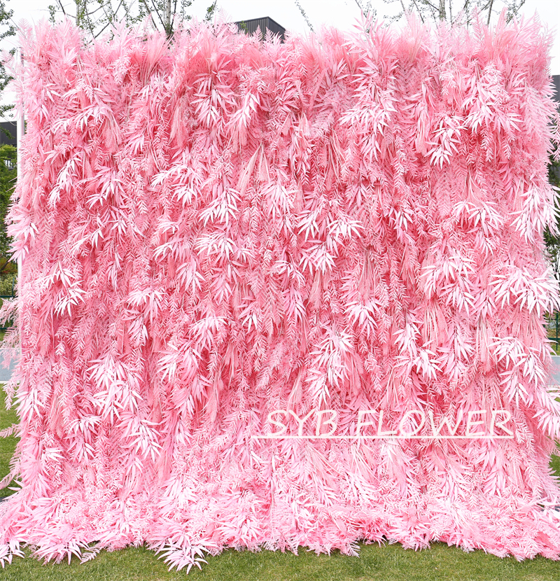 #HE-BD111 Customized 3D/5D Cloth Back Roll up Articifial Flower Wall Backdrop For Wedding Event Party Decoration