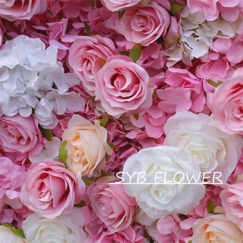 #BDJ127 Customized 3D/5D Cloth Back Roll up Articifial Flower Wall Backdrop For Wedding Event Party Decoration