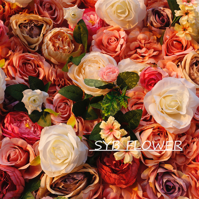 #BD065 Customized 3D/5D Cloth Back Roll up Articifial Flower Wall Backdrop For Wedding Event Party Decoration