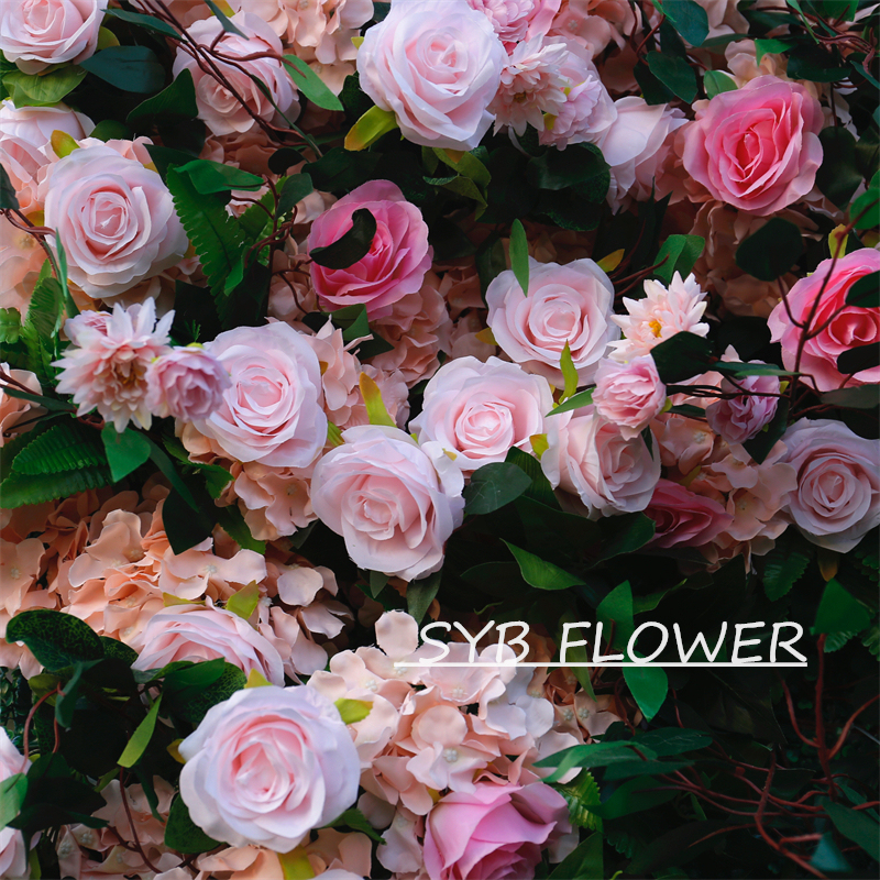 #BD072 Customized 3D/5D Cloth Back Roll up Articifial Flower Wall Backdrop For Wedding Event Party Decoration