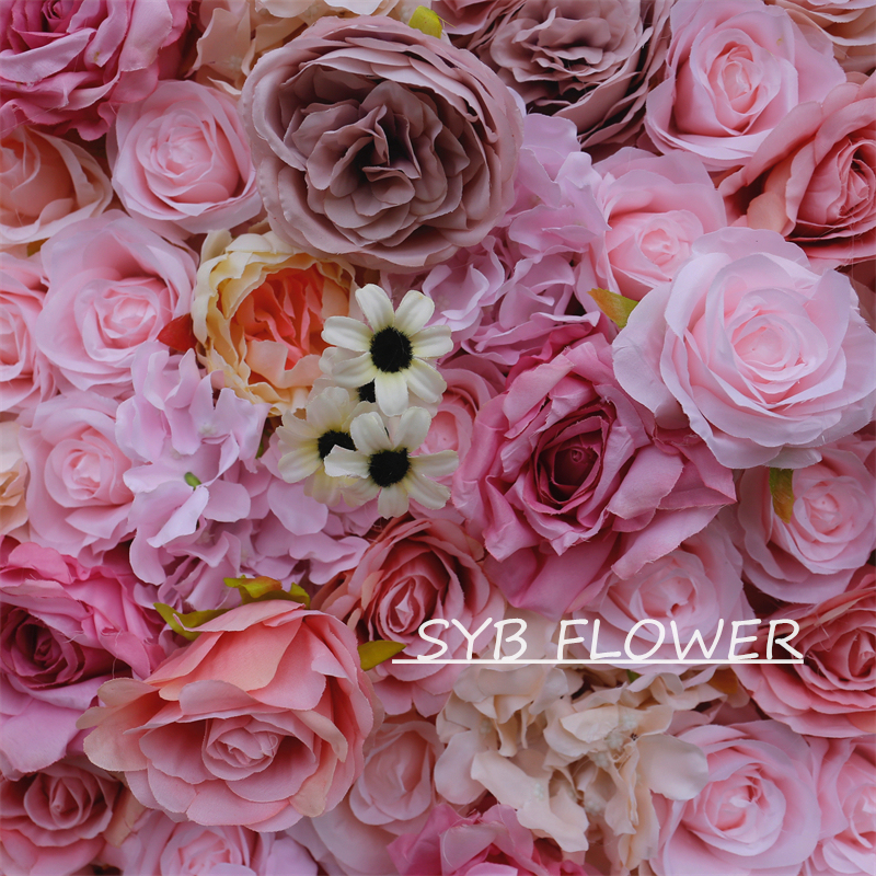 #BD065 Customized 3D/5D Cloth Back Roll up Articifial Flower Wall Backdrop For Wedding Event Party Decoration