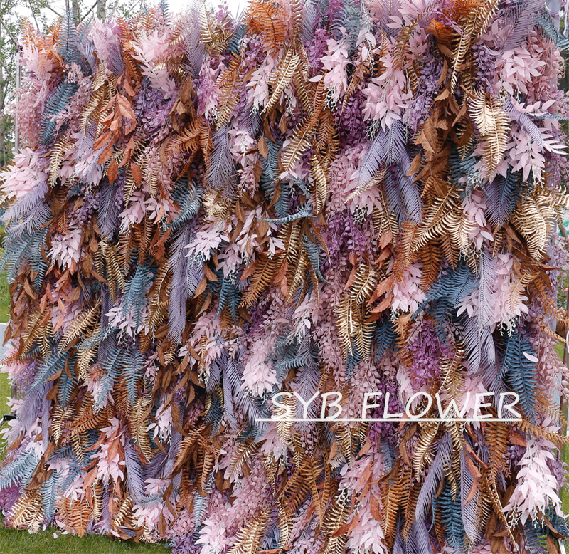#HE-BD026 Customized 3D/5D Cloth Back Roll up Articifial Flower Wall Backdrop For Wedding Event Party Decoration