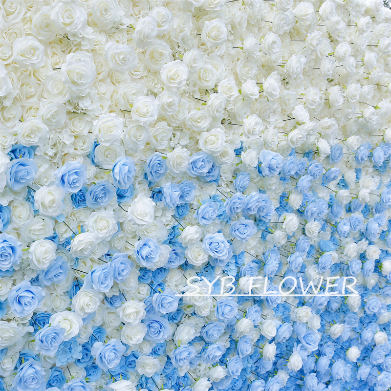 #BDJ105 Customized 3D/5D Cloth Back Roll up Articifial Flower Wall Backdrop For Wedding Event Party Decoration