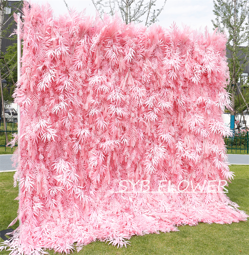#HE-BD111 Customized 3D/5D Cloth Back Roll up Articifial Flower Wall Backdrop For Wedding Event Party Decoration