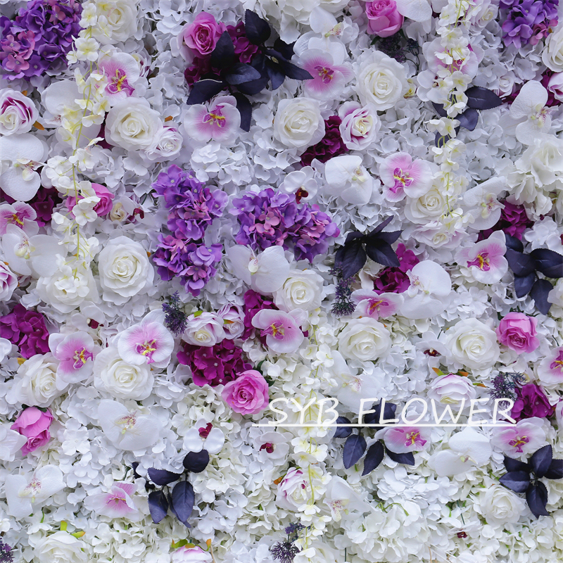 #BD083 Customized 3D/5D Cloth Back Roll up Articifial Flower Wall Backdrop For Wedding Event Party Decoration