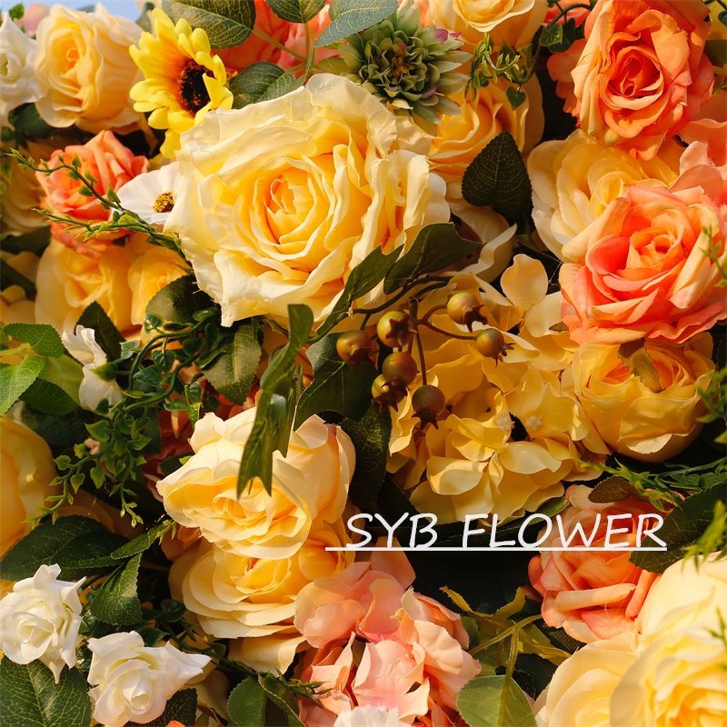 #BD087 Customized 3D/5D Cloth Back Roll up Articifial Flower Wall Backdrop For Wedding Event Party Decoration