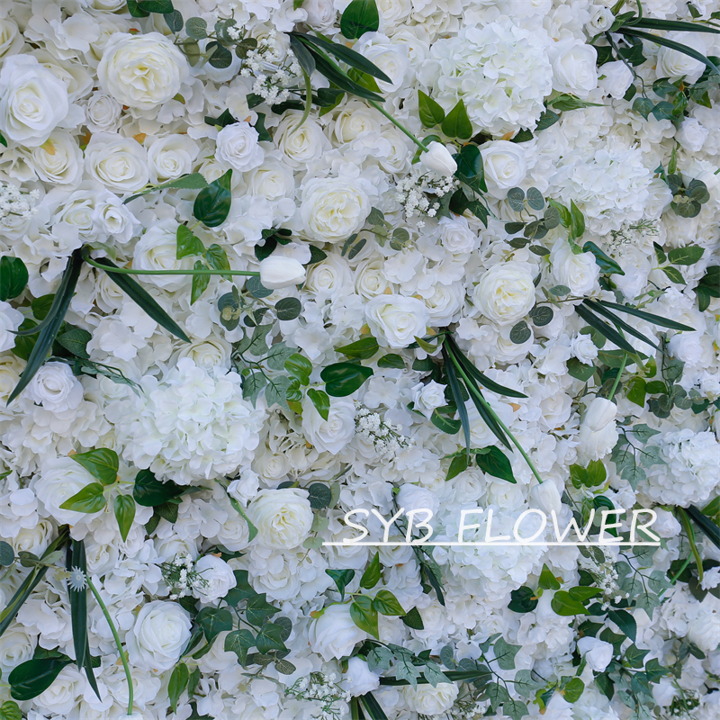 #BD068 Customized 3D/5D Cloth Back Roll up Articifial Flower Wall Backdrop For Wedding Event Party Decoration