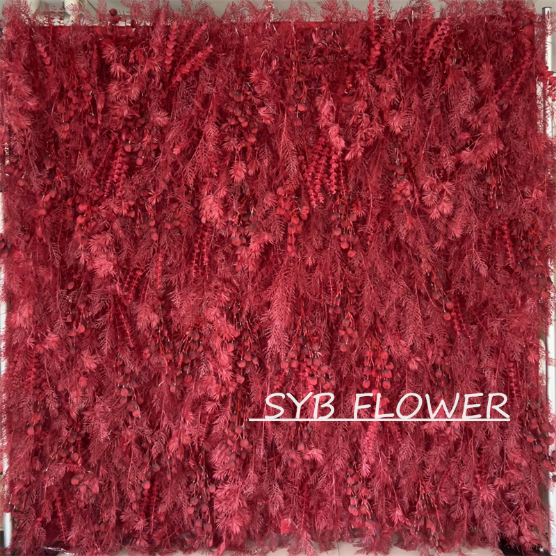 #HE-BD093 Customized 3D/5D Cloth Back Roll up Articifial Flower Wall Backdrop For Wedding Event Party Decoration