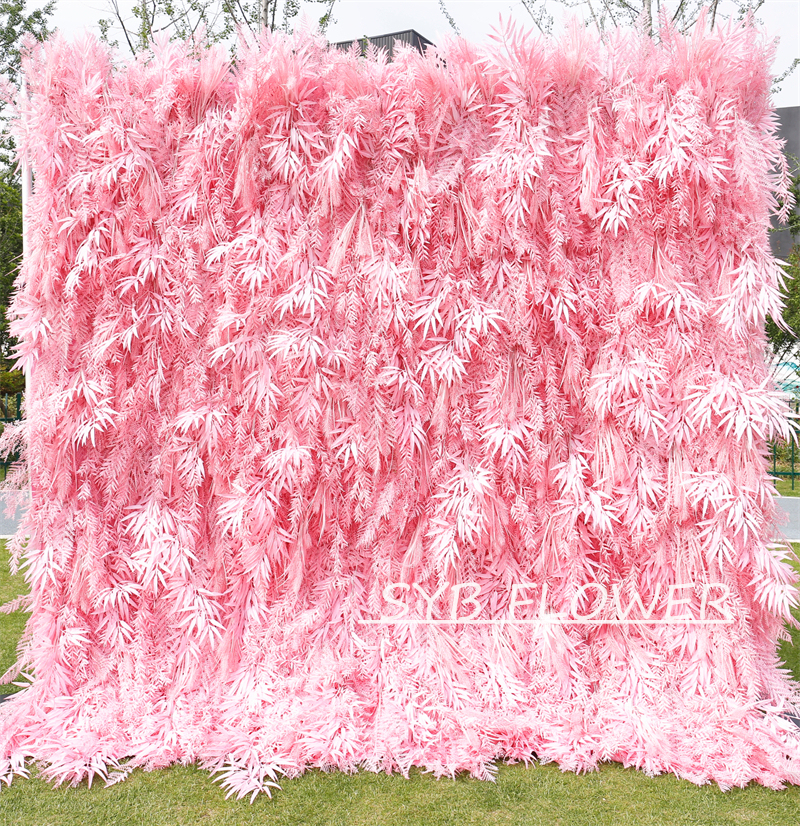 #HE-BD111 Customized 3D/5D Cloth Back Roll up Articifial Flower Wall Backdrop For Wedding Event Party Decoration
