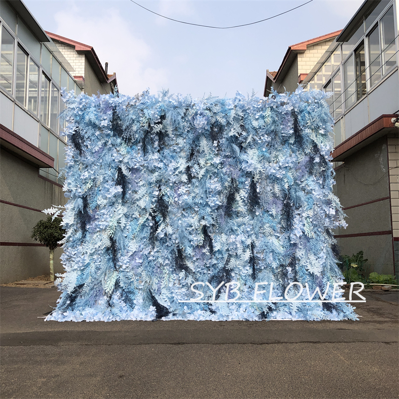 #310 Customized 3D/5D Cloth Back Roll up Articifial Flower Wall Backdrop For Wedding Event Party Decoration