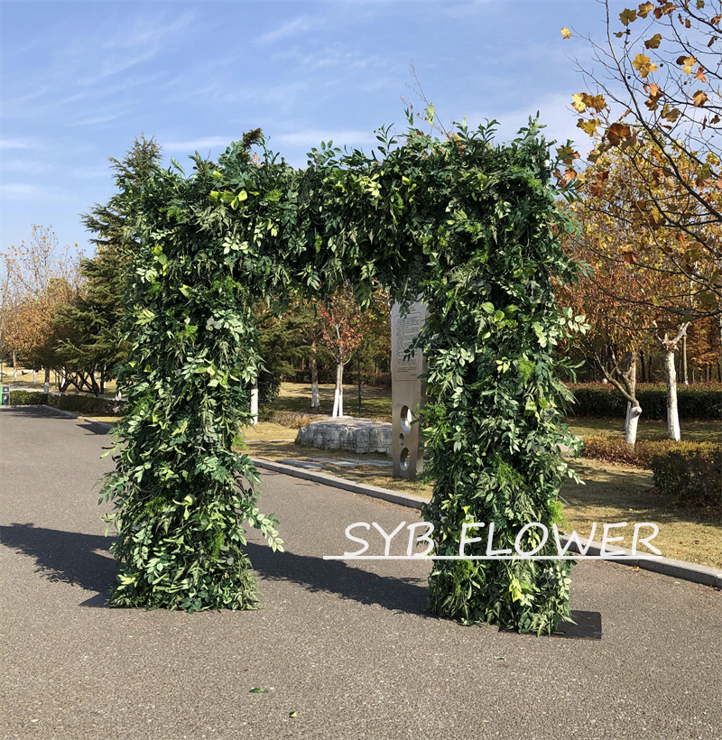 AC-033 Customized Wedding Arch Silk Artificial Flowers Gate Flowers Wedding Arch Backdrop For Wedding Entrance Decoration