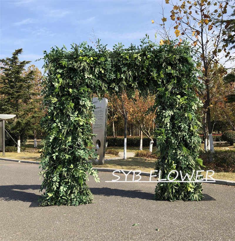 AC-033 Customized Wedding Arch Silk Artificial Flowers Gate Flowers Wedding Arch Backdrop For Wedding Entrance Decoration