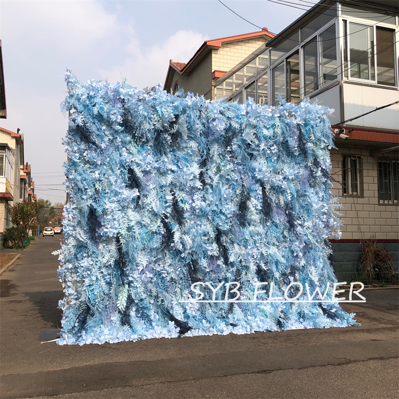 #310 Customized 3D/5D Cloth Back Roll up Articifial Flower Wall Backdrop For Wedding Event Party Decoration