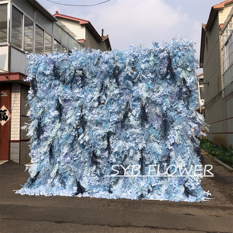 #310 Customized 3D/5D Cloth Back Roll up Articifial Flower Wall Backdrop For Wedding Event Party Decoration