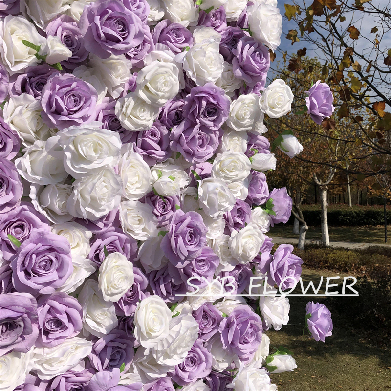 #309 Customized 3D/5D Cloth Back Roll up Articifial Flower Wall Backdrop For Wedding Event Party Decoration