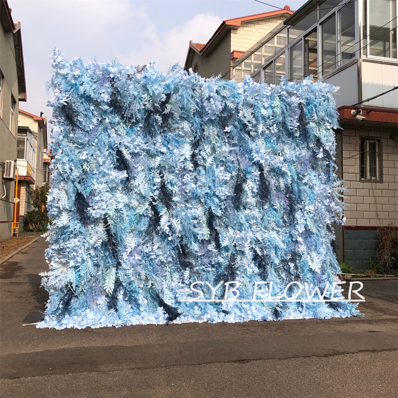 #310 Customized 3D/5D Cloth Back Roll up Articifial Flower Wall Backdrop For Wedding Event Party Decoration