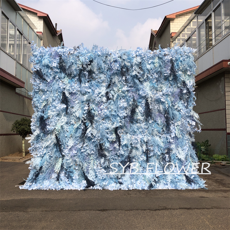 #310 Customized 3D/5D Cloth Back Roll up Articifial Flower Wall Backdrop For Wedding Event Party Decoration