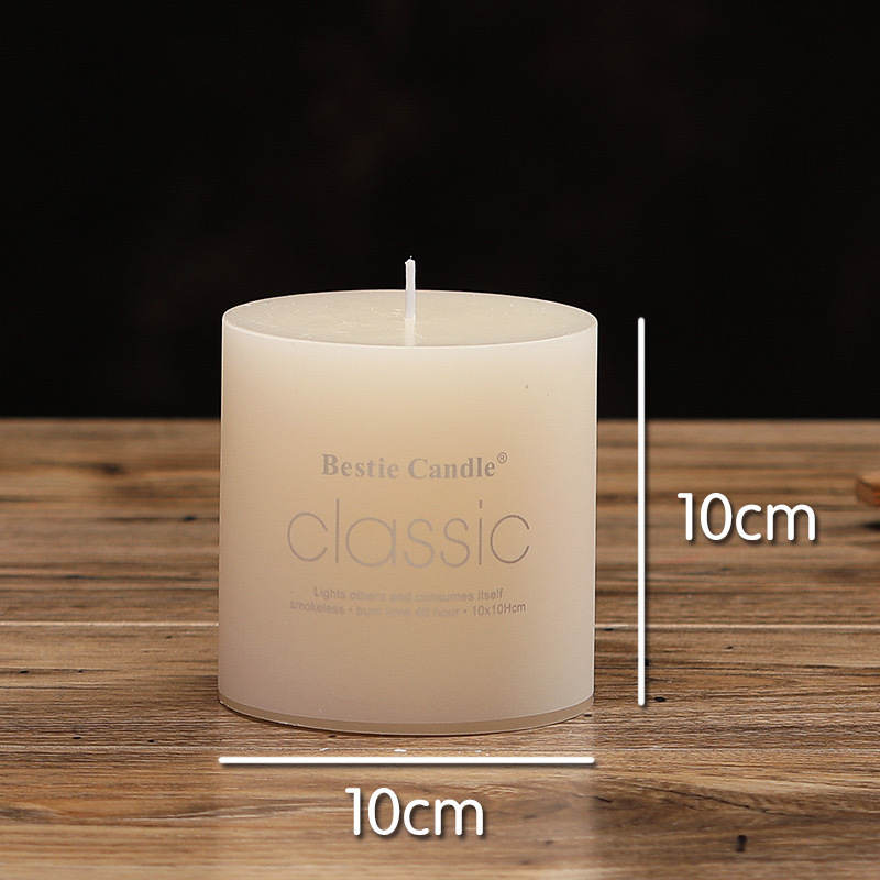 Hot Sale Unscented Customized Ivory White Pillar Soy Wax Candles For Weddings Home Decoration Paraffin Candles
