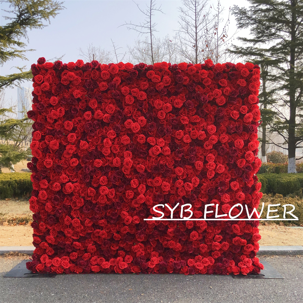 #165 Wedding Decoration Custom Size Roll Up Artificial Flowers Wall Backdrop For Event Party Decoration