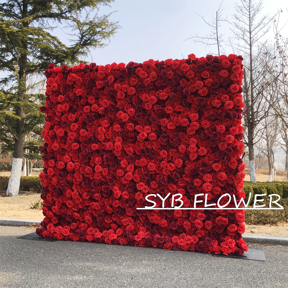 #165 Wedding Decoration Custom Size Roll Up Artificial Flowers Wall Backdrop For Event Party Decoration