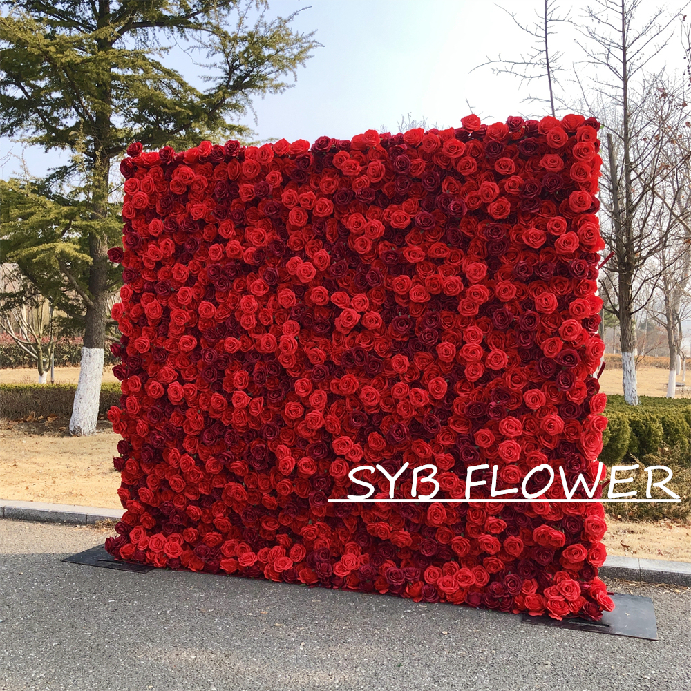 #165 Wedding Decoration Custom Size Roll Up Artificial Flowers Wall Backdrop For Event Party Decoration