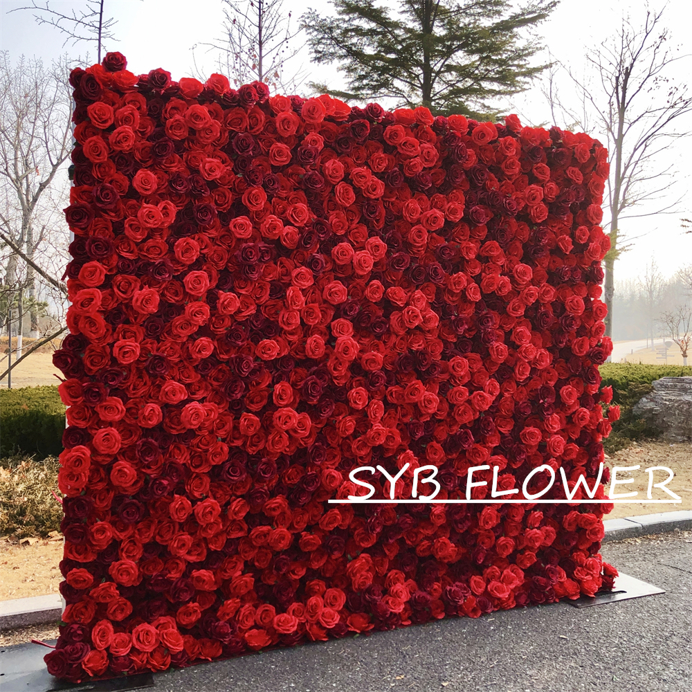 #165 Wedding Decoration Custom Size Roll Up Artificial Flowers Wall Backdrop For Event Party Decoration