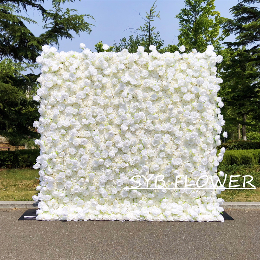 #232 Factory Direct Customized Rolling Up Fabric Artificial Flower Wall For Wholesale Event Backdrops For Wedding Decoration