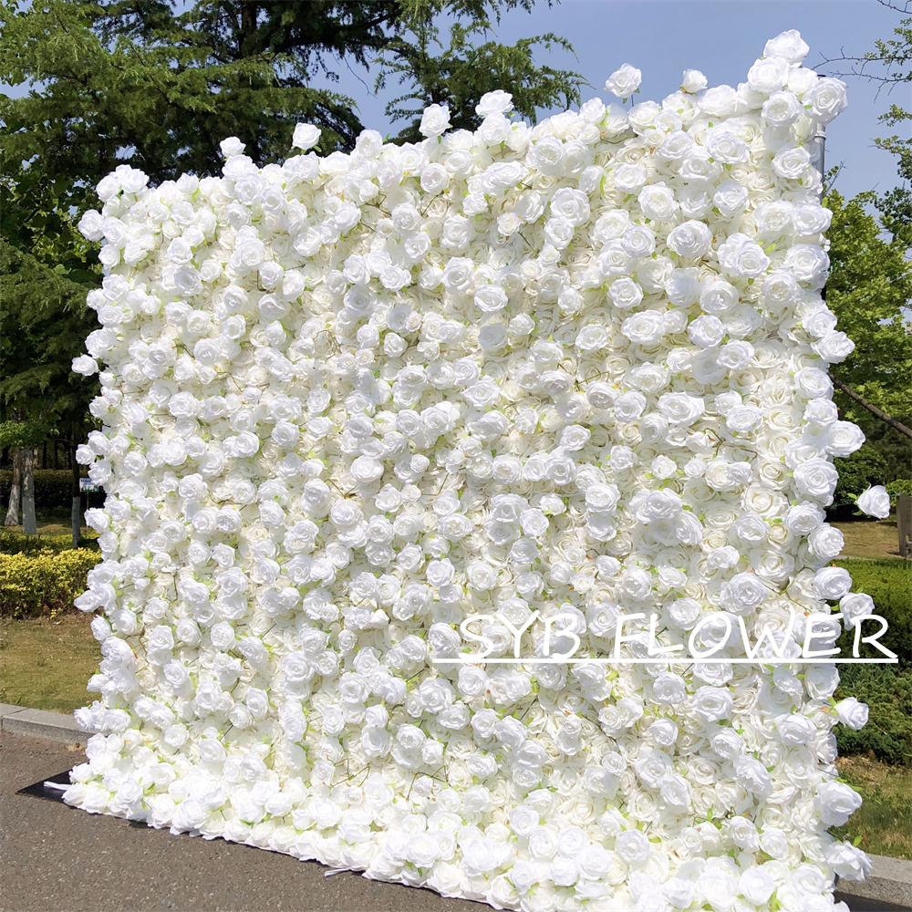 #232 Factory Direct Customized Rolling Up Fabric Artificial Flower Wall For Wholesale Event Backdrops For Wedding Decoration