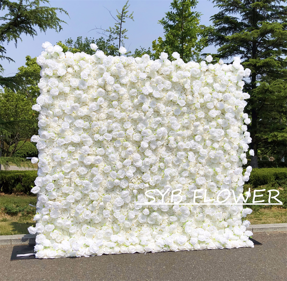 #232 Factory Direct Customized Rolling Up Fabric Artificial Flower Wall For Wholesale Event Backdrops For Wedding Decoration
