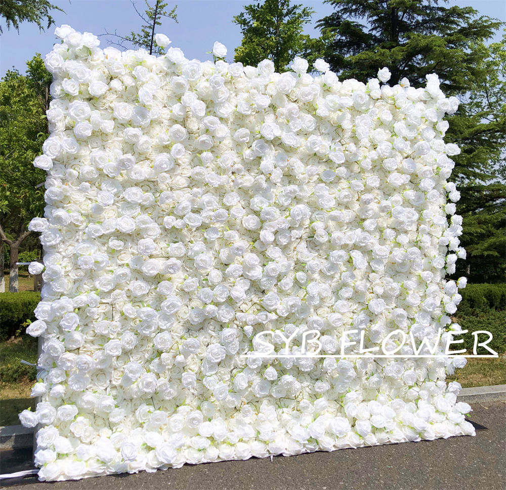 #232 Factory Direct Customized Rolling Up Fabric Artificial Flower Wall For Wholesale Event Backdrops For Wedding Decoration