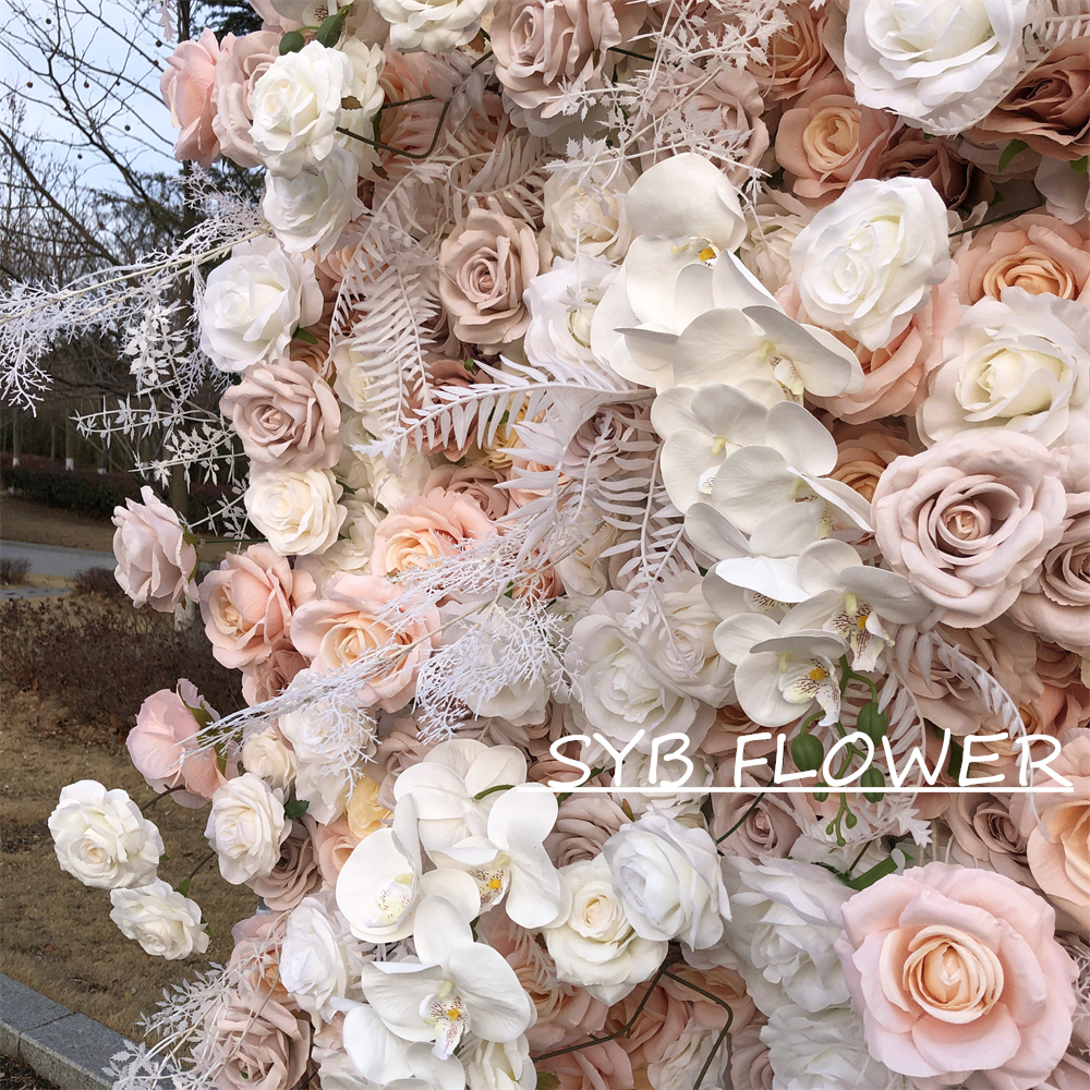 #315 Customized 3D/5D Cloth Back Roll up Articifial Flower Wall Backdrop For Wedding Event Party Decoration