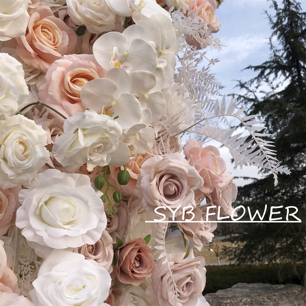 #315 Customized 3D/5D Cloth Back Roll up Articifial Flower Wall Backdrop For Wedding Event Party Decoration