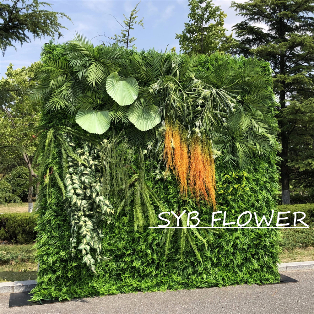 #314 Customized 3D/5D Cloth Back Roll up Articifial Flower Wall Backdrop For Wedding Event Party Decoration