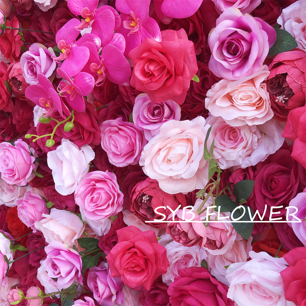 #311 Customized 3D/5D Cloth Back Roll up Articifial Flower Wall Backdrop For Wedding Event Party Decoration