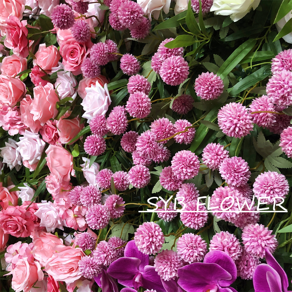 #313 Customized 3D/5D Cloth Back Roll up Articifial Flower Wall Backdrop For Wedding Event Party Decoration